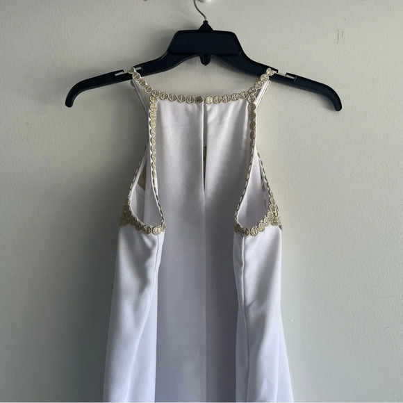 Lilly Pulitzer pearl White Gold Trim Shift Mini Dress 33334 - Picture 3 of 8